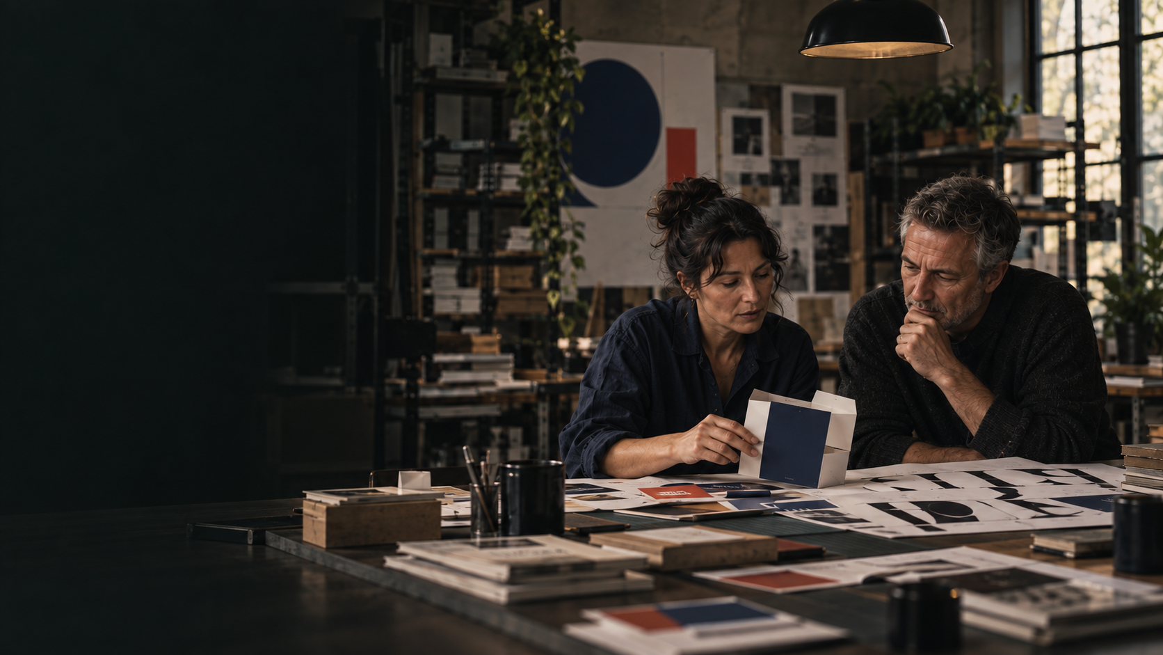 Daniel, the founder. Sofia, his brand designer.