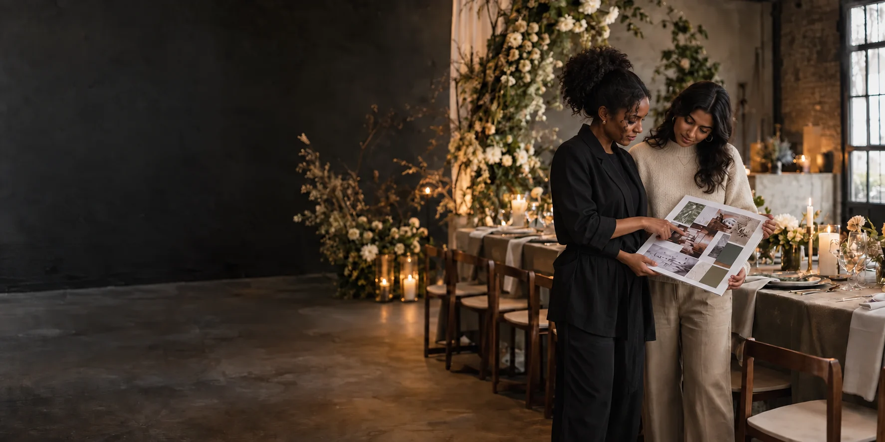 Amelia, the client. Nadia, her event designer.